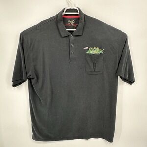 Bamboo Cay Classic Men Polo Shirt Size 3XL Black Hawaiian Island Golf